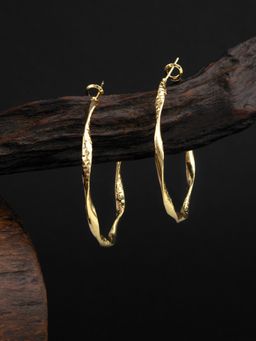 E2O - Quirky Gold Plated Round Shaped Hoop Earring