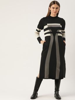 APSLEY - Black Geometric Dress