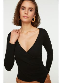 Trendyol - Womens Black Textured Top