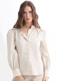 RAREISM - Lam Light Beige Solid Shirt