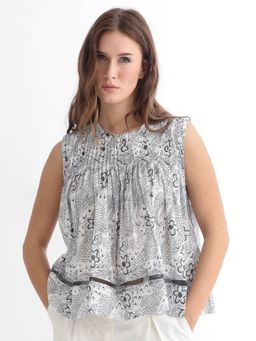 RAREISM - Nicol White Print Top
