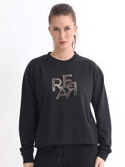 RAREISM - Peggy Black Printed Sweatshirt