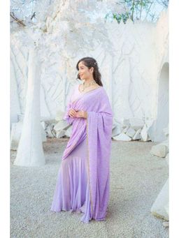 MONK & MEI - Purple Madhubala Chikankari Blouse