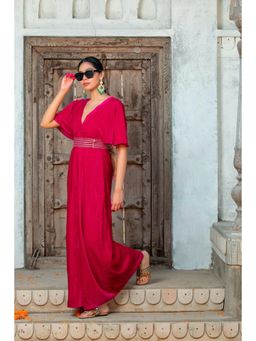 MONK & MEI - Red Shahina Jumpsuit