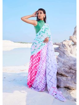 MONK & MEI - Multi-Colour Celestia Pre Stitched Saree with Stitched Blouse