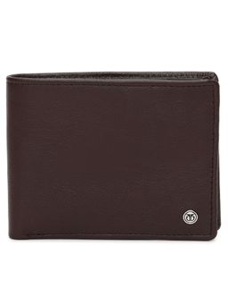 Titan - Solid Leather Bifold Wallet in Color Brown