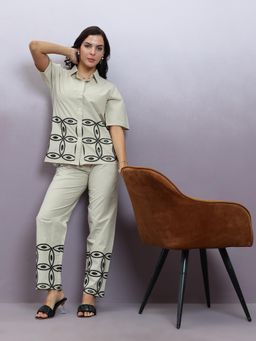 AAREIN - Schiffli Self Design Pure Cotton Co-Ord (Set of 2)