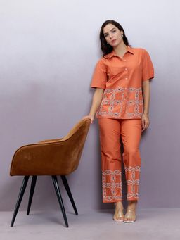 AAREIN - Schiffli Self Design Pure Cotton Co-Ord (Set of 2)