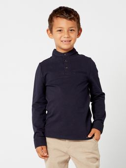 One Friday - Navy Blue Solid T-shirt