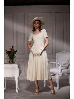 Torsha - Vintage Off -White Midi Dress