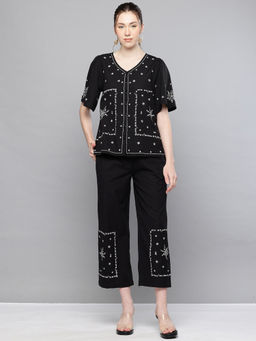 Scoup - Black Embroidered Co-Ord-Set