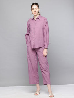 Scoup - Purple Cotton Solid Co-Ord-Set