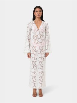 BEYOND - White Floral Lace Swim Cover-Up