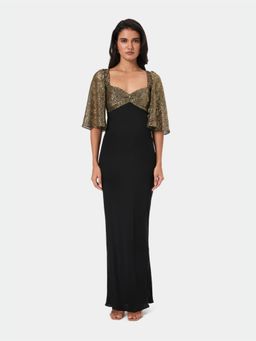 BEYOND - Black Gold Sequin Gown