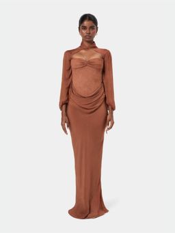 BEYOND - Rust Suede Stretch Corset with Skirt and Bolero