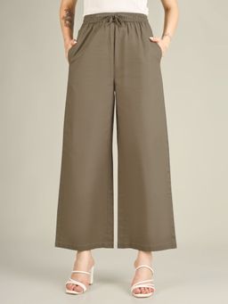 SPARSA - Khaki Green Premium Cotton Linen Pant