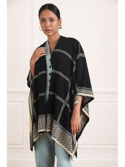 Khaleej - Evangeline Woven Free Size Black Cape