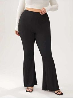 BROADSTAR - Women High-Rise Stretchable Black color Flared Fit Bootcut Pant