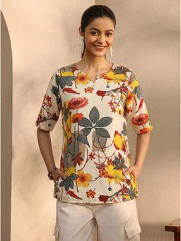 Gahan - Women Multi-Color Printed Straight Short Kurti