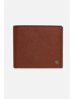 Allen Solly - Men Brown Textured Genuine Leather Wallet