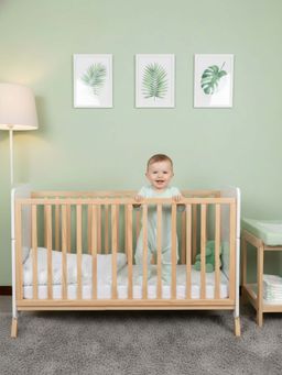 Polka Tots - 3-In-1 Grow Nest Adjustable Cot – Convertible Baby Crib (18-24 Months)