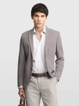 Arrow Newyork - Grey Men Zero Calorie Slim Fit Knitted Blazer