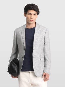 Arrow - Grey Men Body Tailored Regular Fit Twill Blazer