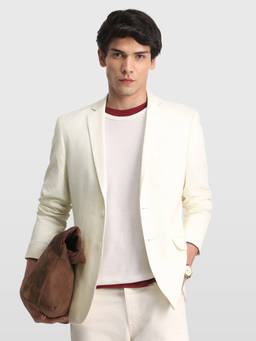Arrow - White Men Zero Calorie Slim Fit Knitted Blazer