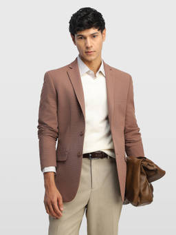 Arrow - Brown Men Zero Calorie Slim Fit Knitted Blazer