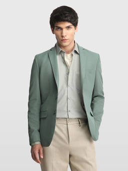 Arrow - Green Men Zero Calorie Slim Fit Knitted Blazer
