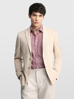 Arrow - Beige Men Zero Calorie Slim Fit Knitted Blazer