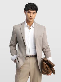 Arrow - Grey Men Zero Calorie Slim Fit Knitted Blazer