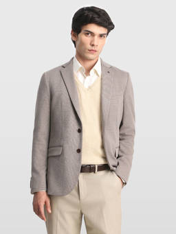 Arrow - Brown Men Zero Calorie Slim Fit Knitted Blazer