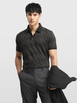Arrow - Black Men Houndstooth Poetic Outdoor Polo T-Shirt