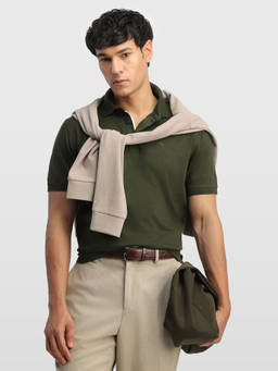 Arrow - Green Men Solid Glided Night Polo T-Shirt