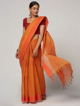 Fabindia - Cotton Woven Loom Checks Sari
