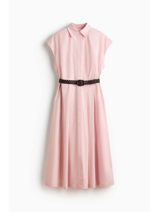 hm cotton shirt dress Women's Beige Cotton shirt dress