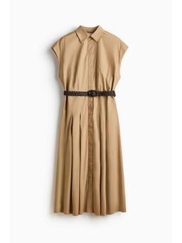H&M - Women Beige Cotton Poplin Shirt Dress