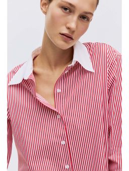 H&M - Women Red Cotton Poplin Shirt