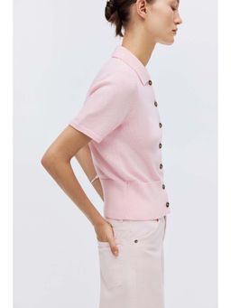 H&M - Women Pink Short-Sleeved Cardigan
