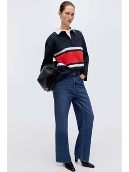 H&M - Women Multi-Color Long Rugby Sweatshirt