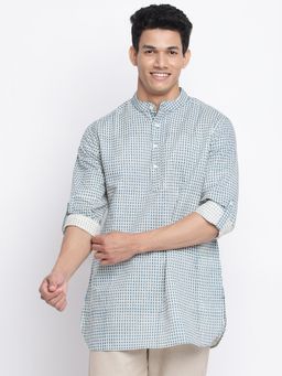 Fabindia - Multi Linen Blend Printed Short Kurta