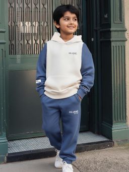 Napchief - Off White Printed Relaxed Hoodie with Joggers