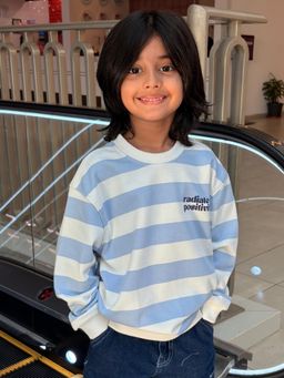 Napchief - Blue Stripes Relaxed Fit Sweatshirt