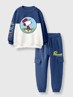 Napchief - Navy Blue Character Relaxed Sweatshirt with Joggers