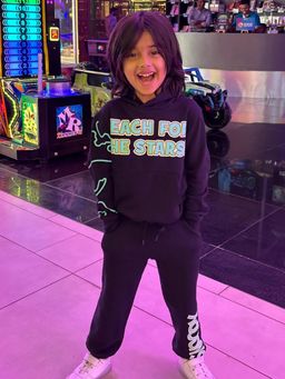 Napchief - Black Character Relaxed Hoodie with Joggers