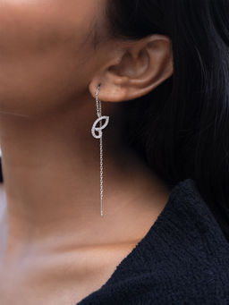 Shaya by CaratLane - Happier Than Ever Butterfly Sui Dhaga Earrings In Rhodium Plated 925 Silver