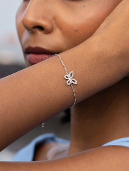 Shaya by CaratLane - 925 Silver Shaya by CaratLane Fly On Butterfly Bracelet In Rhodium Plated