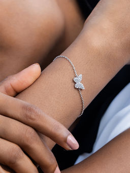 Shaya by CaratLane - Fluttering Wings Butterfly Bracelet In Rhodium Plated 925 Silver