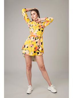 NEOFAA - High Low Hem Belt Dress (Set of 2)